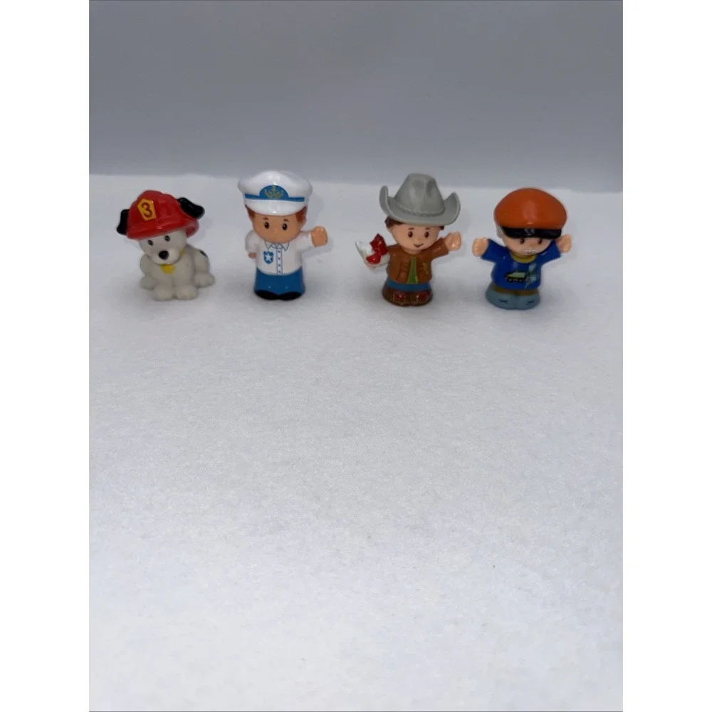 Fisher-Price Little People Figures Cowboy, Fire Dog,‎ Taxi Driver & Boat Captain
